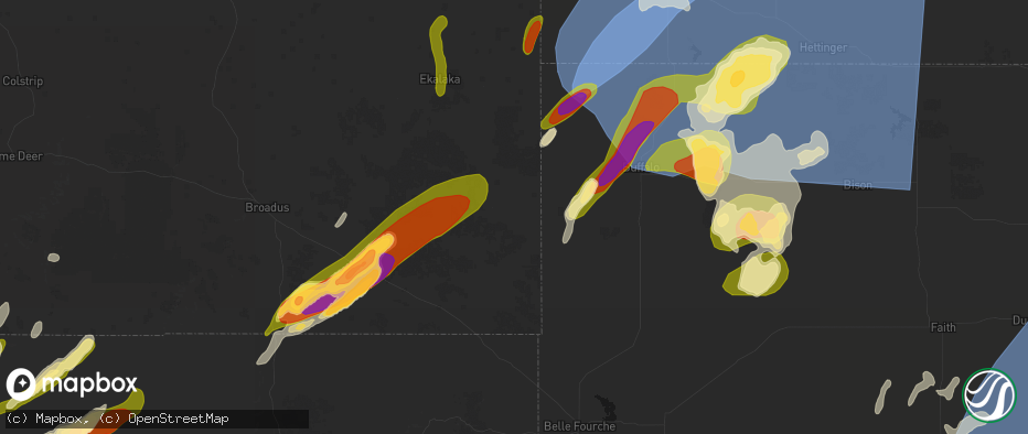 Hail map in Capitol, MT on June 27, 2026