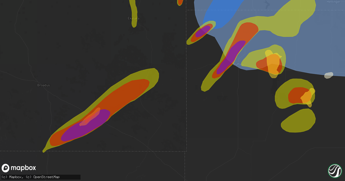 Hail map in Capitol, MT on June 27, 2026