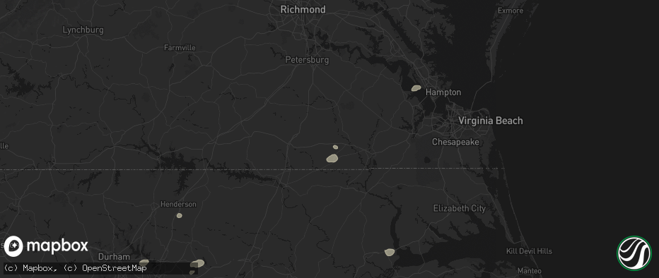 Hail map in Capron, VA on June 27, 2026