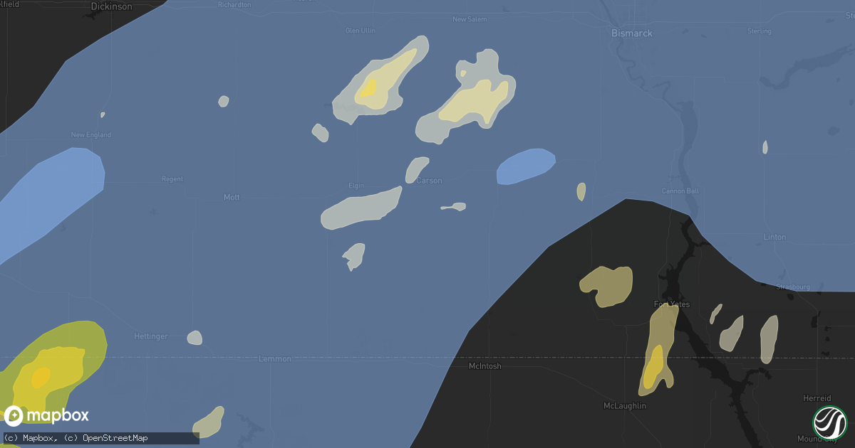 Hail map in Carson, ND on June 27, 2026