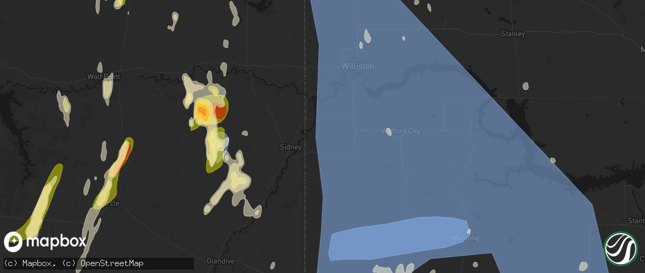 Hail map in Cartwright, ND on June 27, 2026