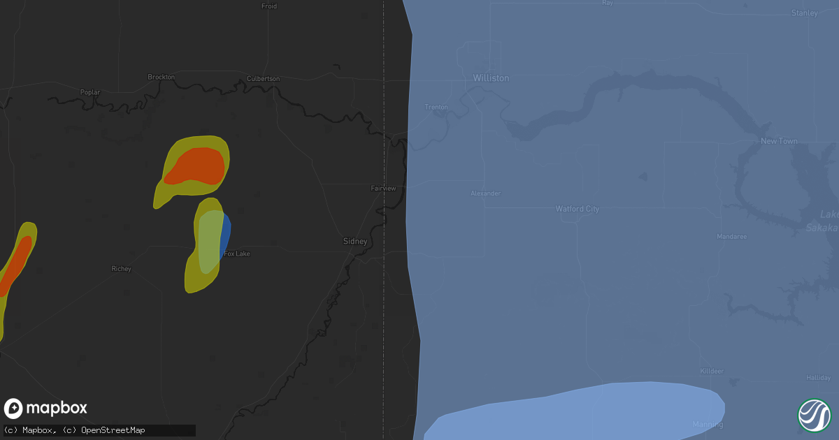 Hail map in Cartwright, ND on June 27, 2026