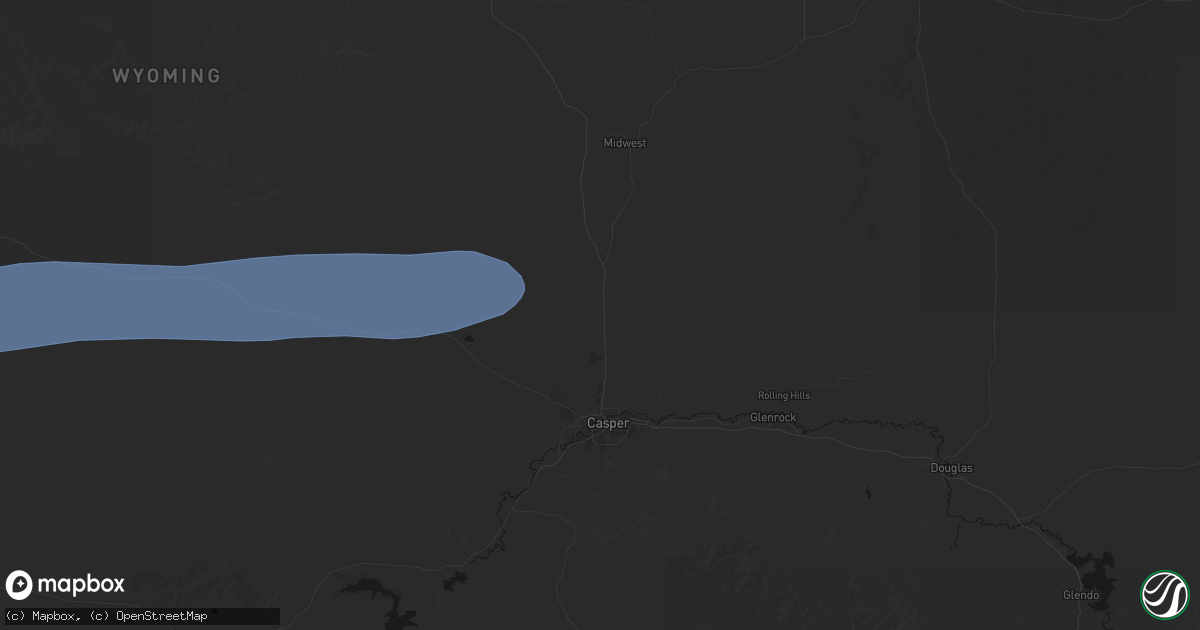 Hail map in Casper, WY on June 27, 2026