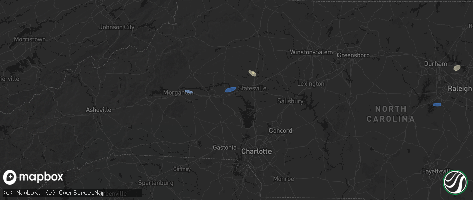 Hail map in Catawba, NC on June 27, 2026
