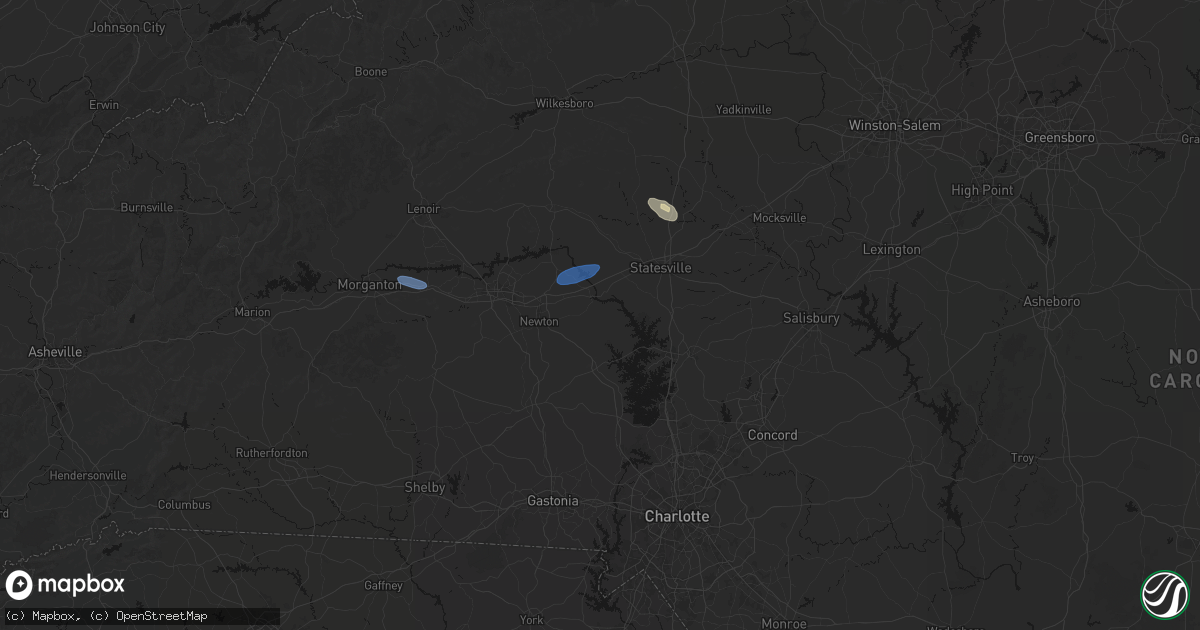 Hail map in Catawba, NC on June 27, 2026