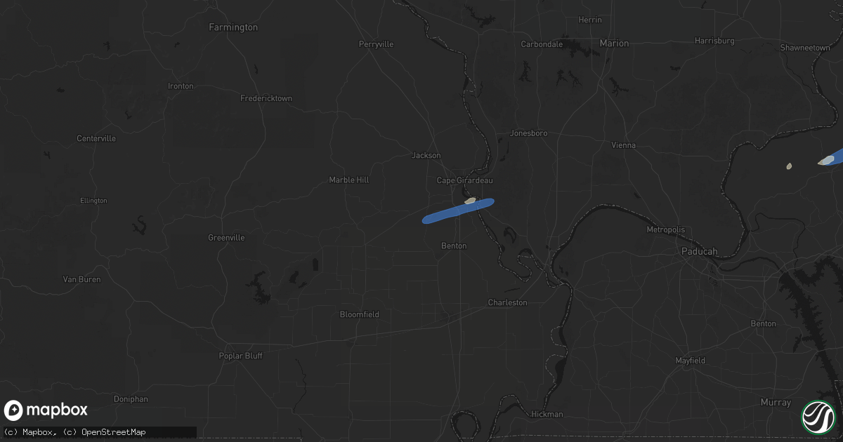 Hail map in Chaffee, MO on June 27, 2026
