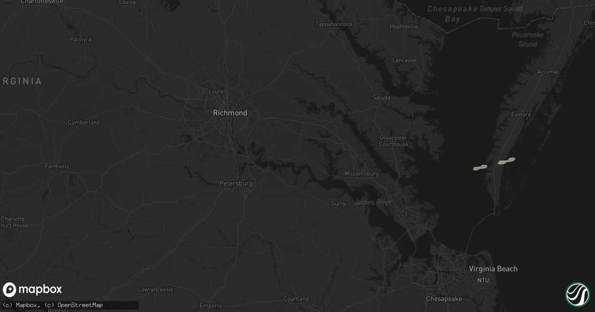 Hail map in Charles City, VA on June 27, 2026