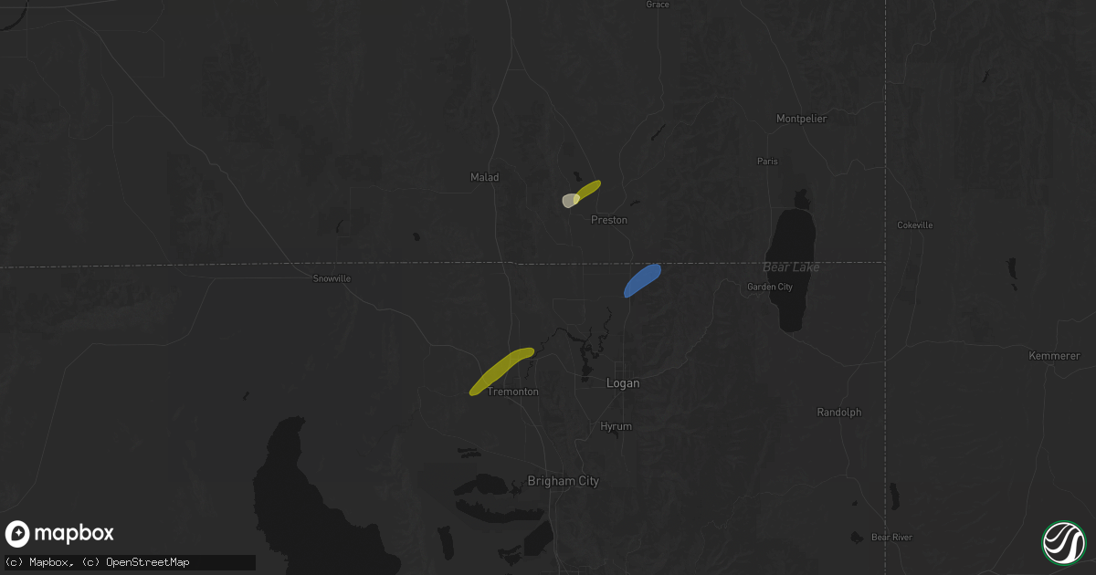 Hail map in Clarkston, UT on June 27, 2026