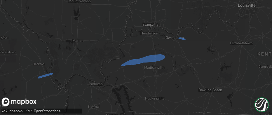 Hail map in Clay, KY on June 27, 2026