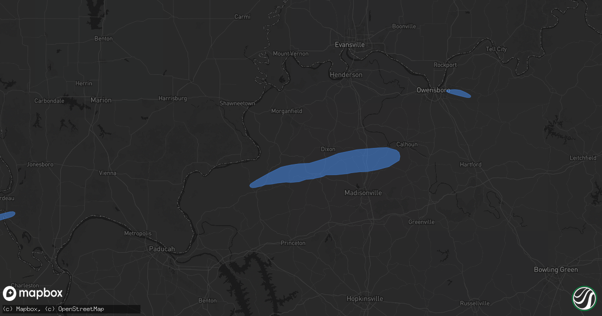 Hail map in Clay, KY on June 27, 2026