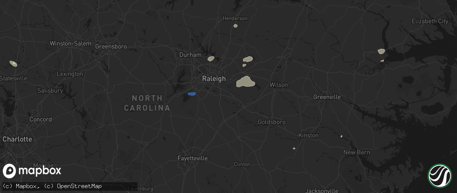 Hail map in Clayton, NC on June 27, 2026