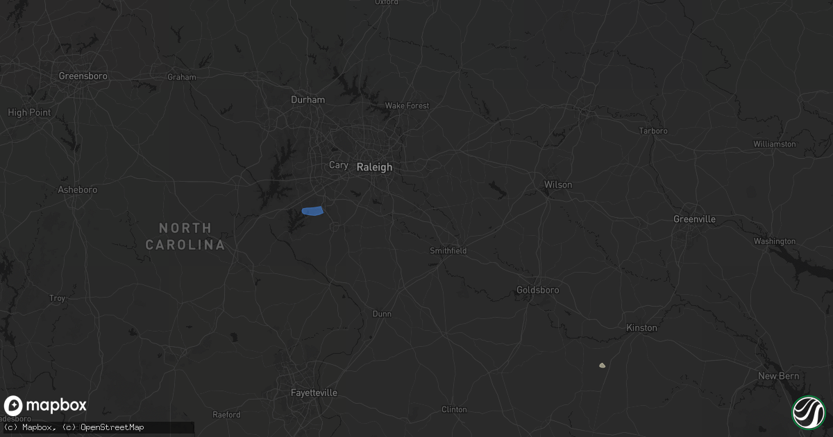 Hail map in Clayton, NC on June 27, 2026