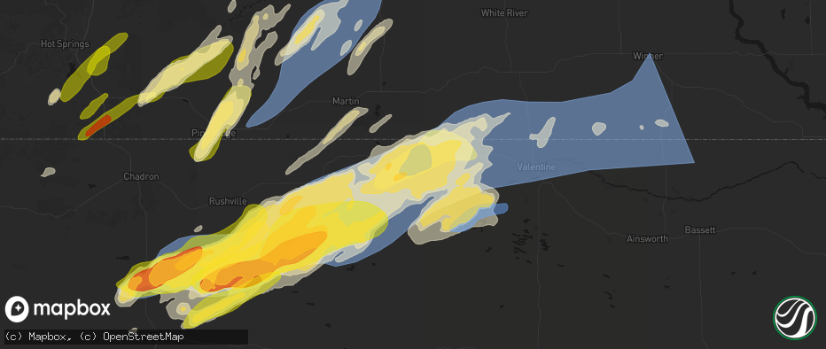 Hail map in Cody, NE on June 27, 2026
