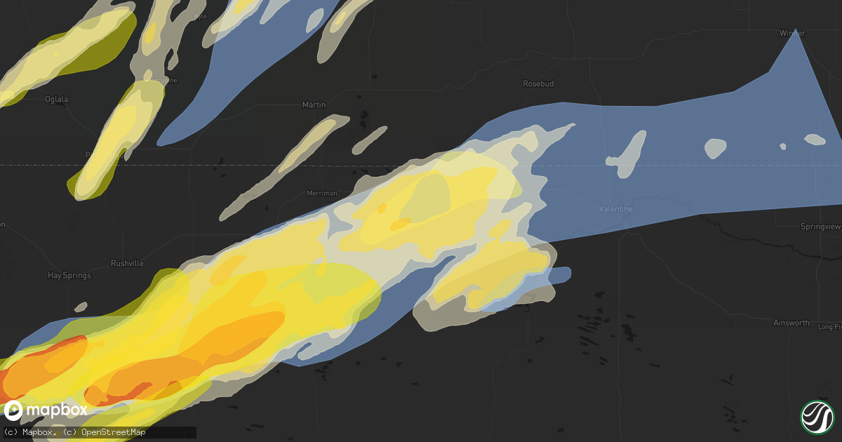 Hail map in Cody, NE on June 27, 2026