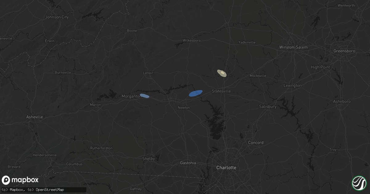 Hail map in Conover, NC on June 27, 2026