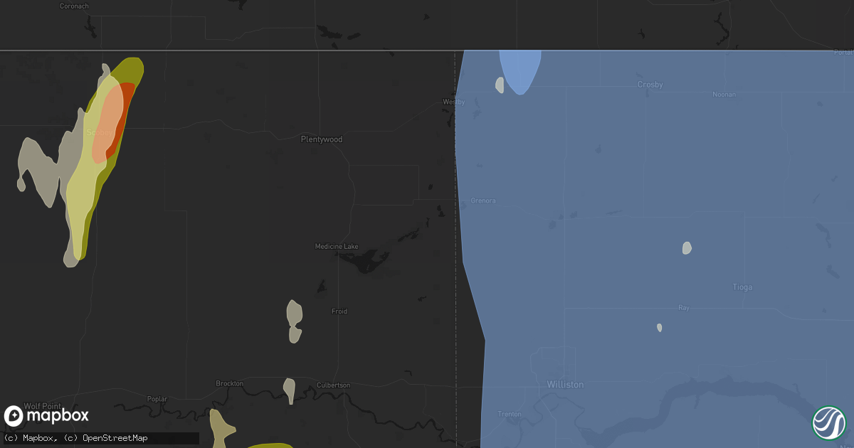 Hail map in Dagmar, MT on June 27, 2026