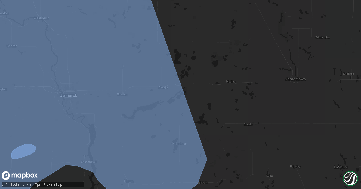Hail map in Dawson, ND on June 27, 2026