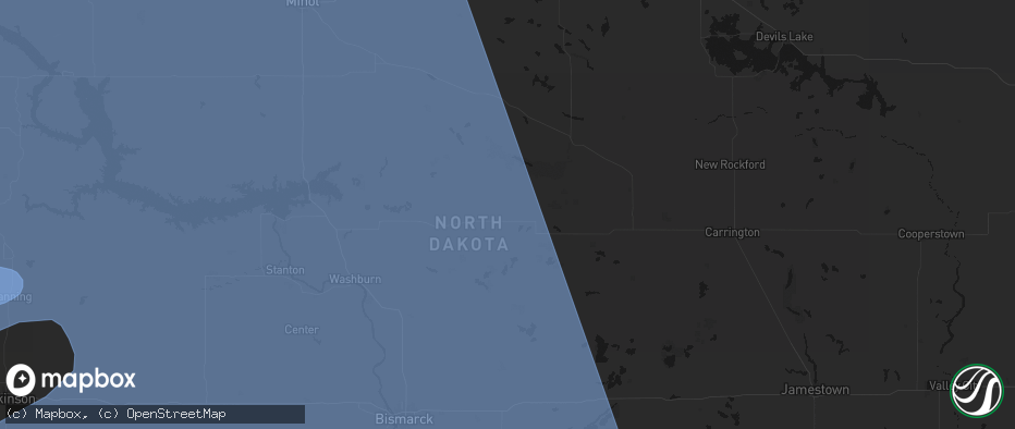 Hail map in Denhoff, ND on June 27, 2026