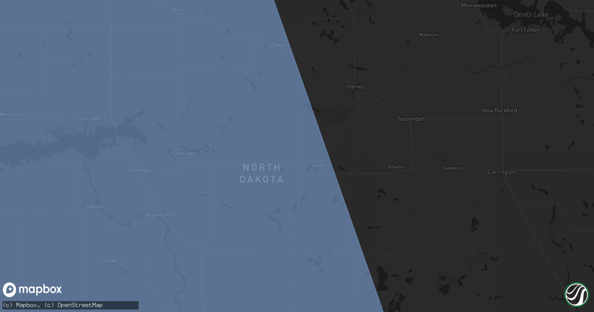 Hail map in Denhoff, ND on June 27, 2026