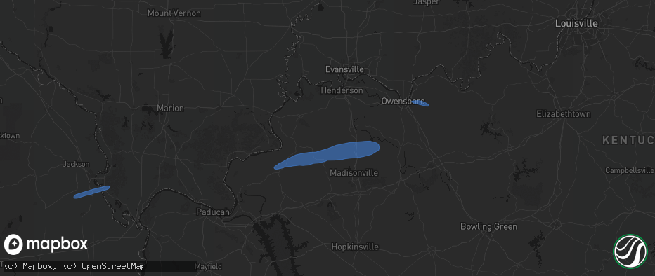 Hail map in Dixon, KY on June 27, 2026