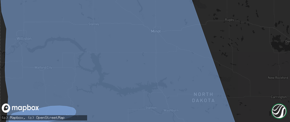 Hail map in Douglas, ND on June 27, 2026