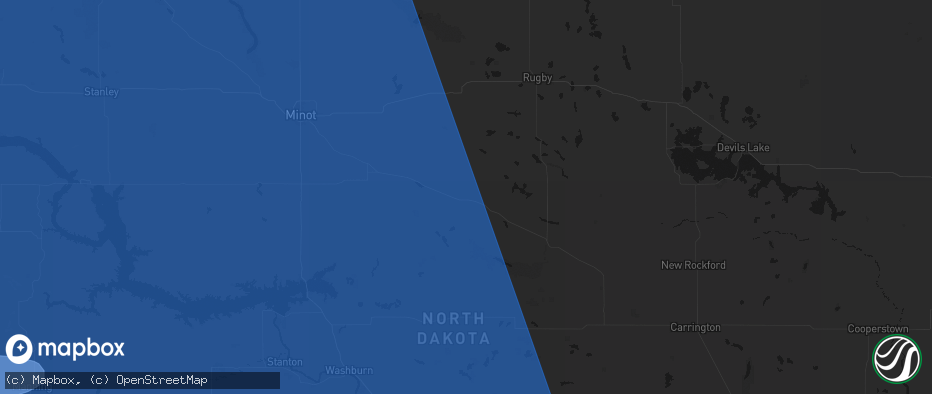 Hail map in Drake, ND on June 27, 2026