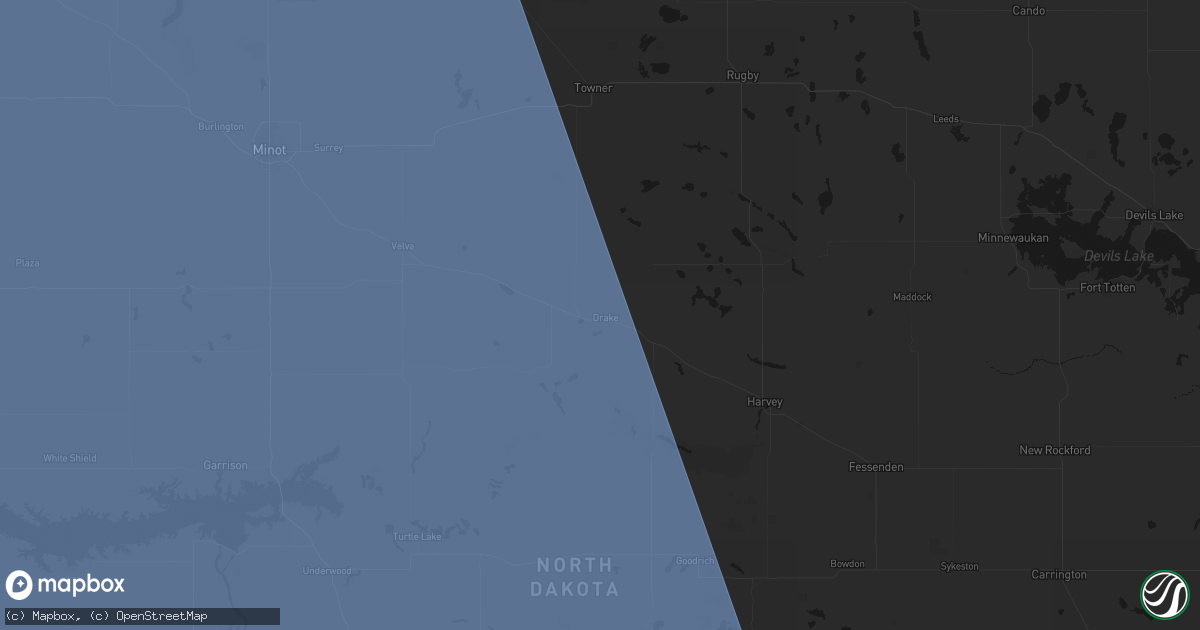 Hail map in Drake, ND on June 27, 2026
