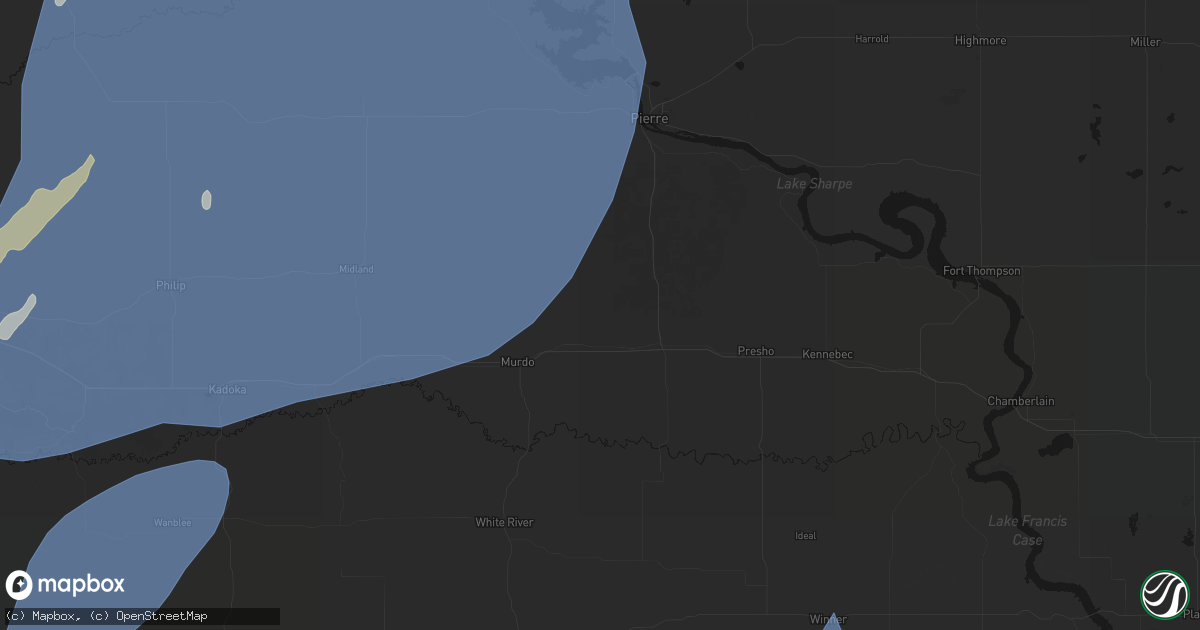 Hail map in Draper, SD on June 27, 2026