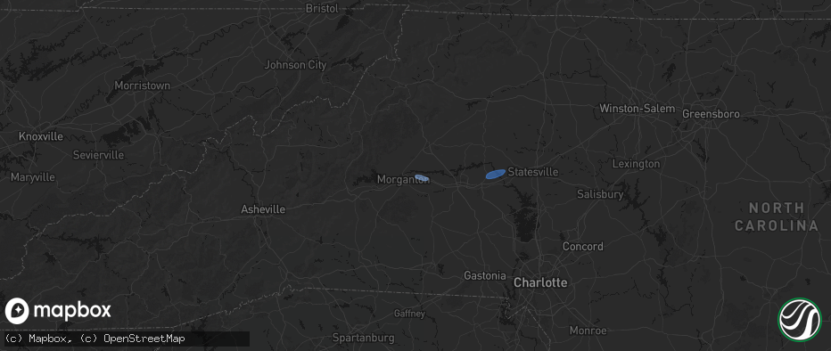 Hail map in Drexel, NC on June 27, 2026