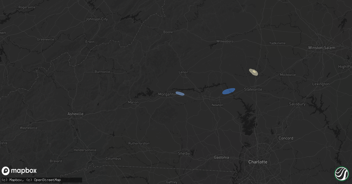 Hail map in Drexel, NC on June 27, 2026