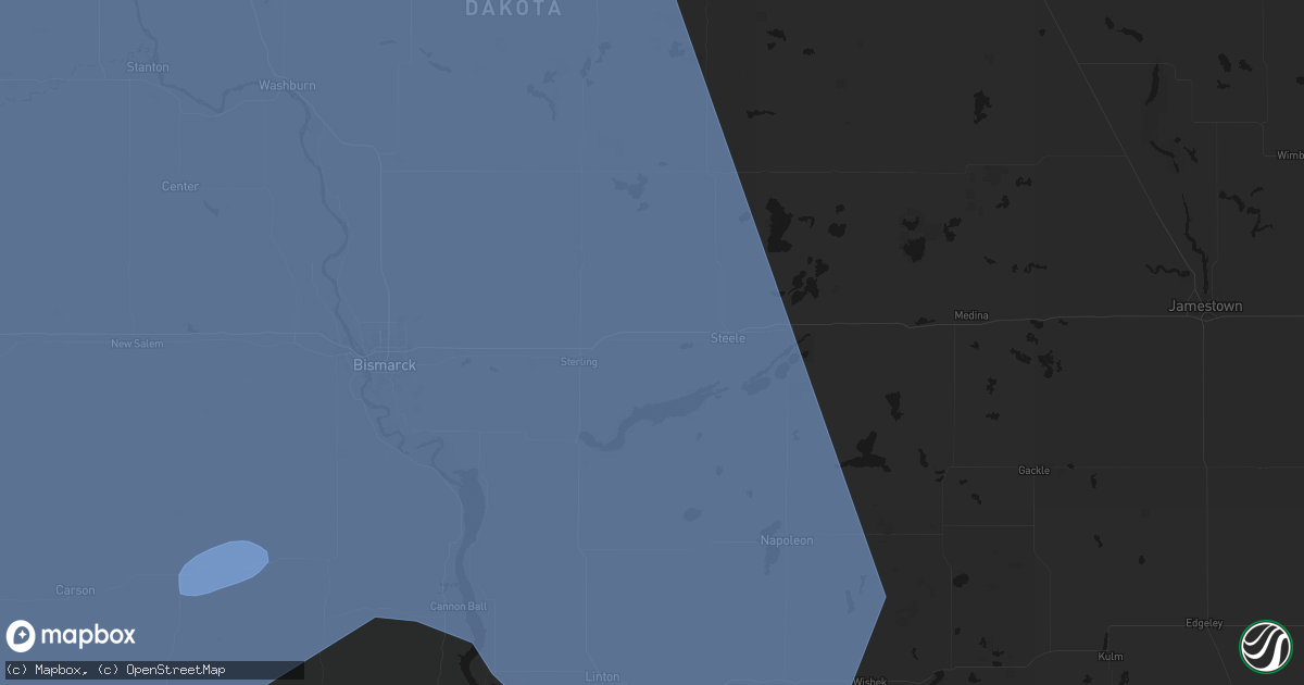 Hail map in Driscoll, ND on June 27, 2026