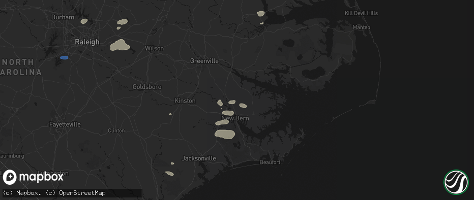 Hail map in Ernul, NC on June 27, 2026