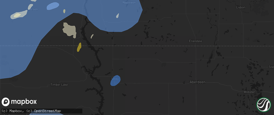 Hail map in Eureka, SD on June 27, 2026