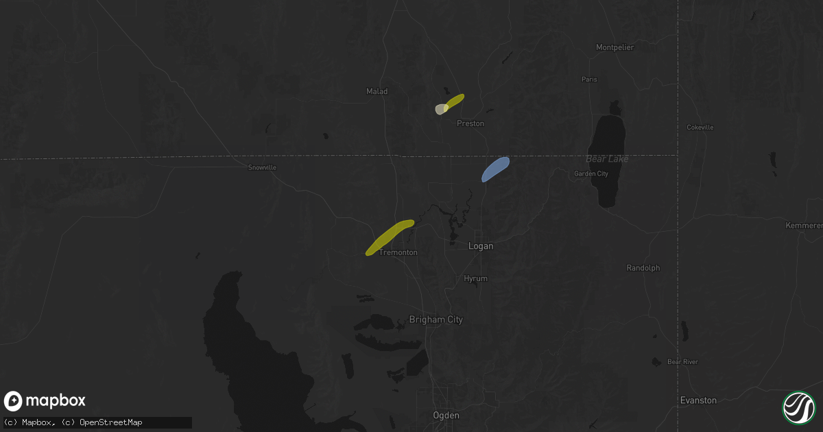 Hail map in Fielding, UT on June 27, 2026