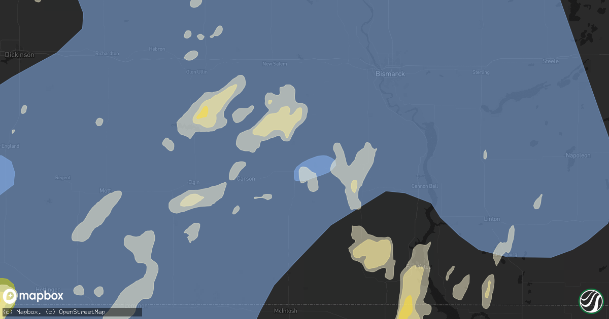 Hail map in Flasher, ND on June 27, 2026