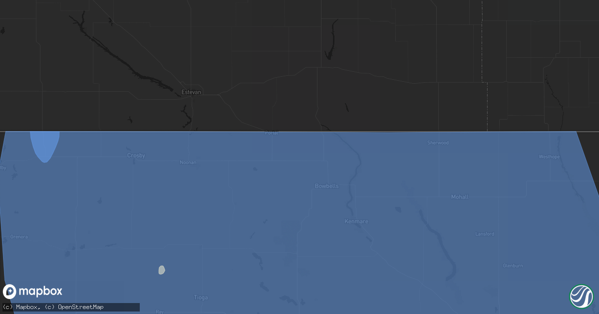 Hail map in Flaxton, ND on June 27, 2026