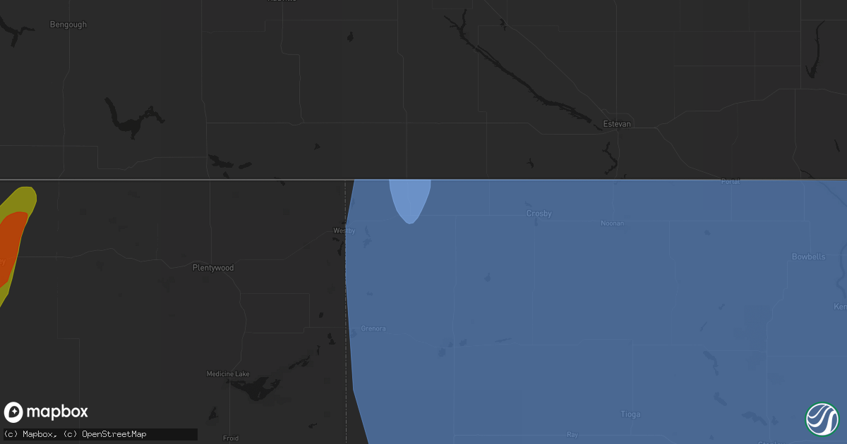 Hail map in Fortuna, ND on June 27, 2026
