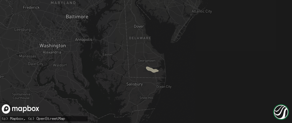 Hail map in Georgetown, DE on June 27, 2026