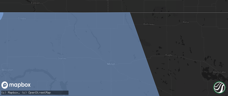 Hail map in Glenburn, ND on June 27, 2026