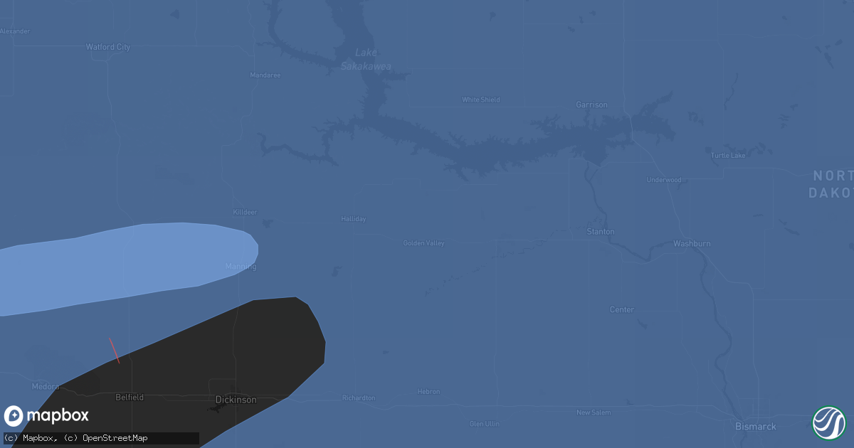 Hail map in Golden Valley, ND on June 27, 2026