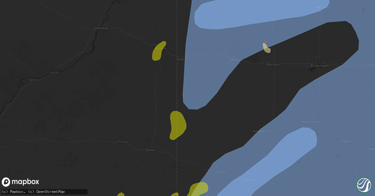 Hail map in Golva, ND on June 27, 2026