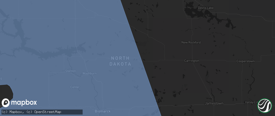 Hail map in Goodrich, ND on June 27, 2026