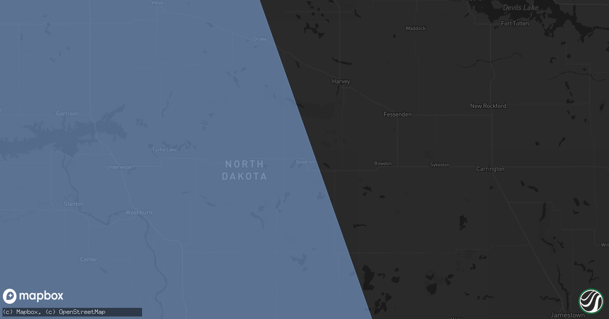 Hail map in Goodrich, ND on June 27, 2026