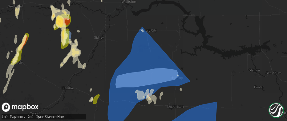 Hail map in Grassy Butte, ND on June 27, 2026