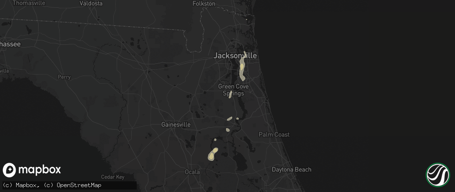 Hail map in Green Cove Springs, FL on June 27, 2026