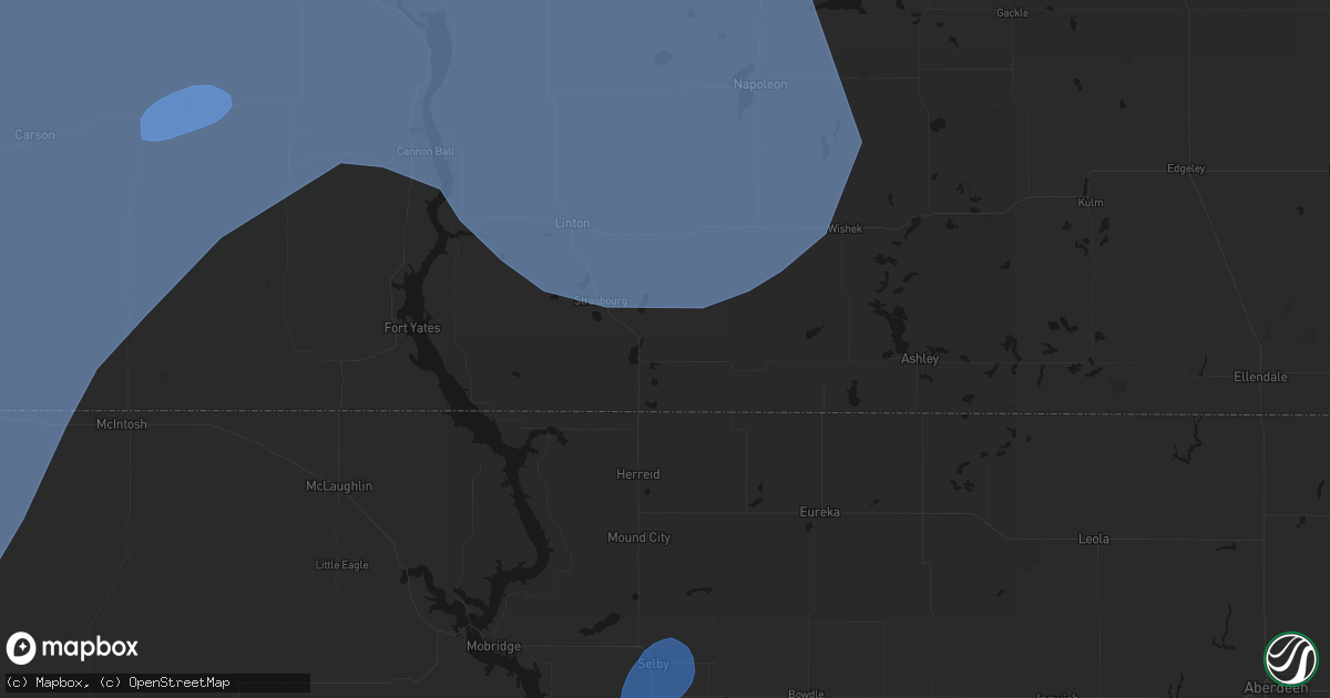 Hail map in Hague, ND on June 27, 2026