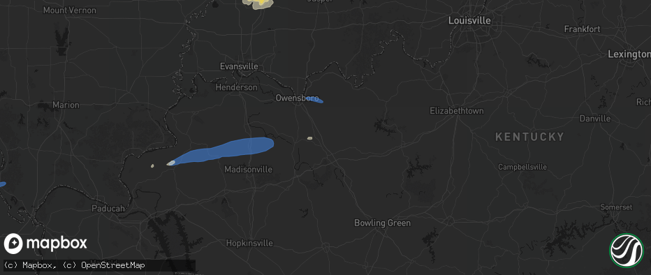 Hail map in Hartford, KY on June 27, 2026