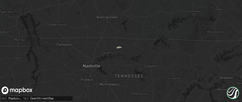 Hail map in Hartsville, TN on June 27, 2026