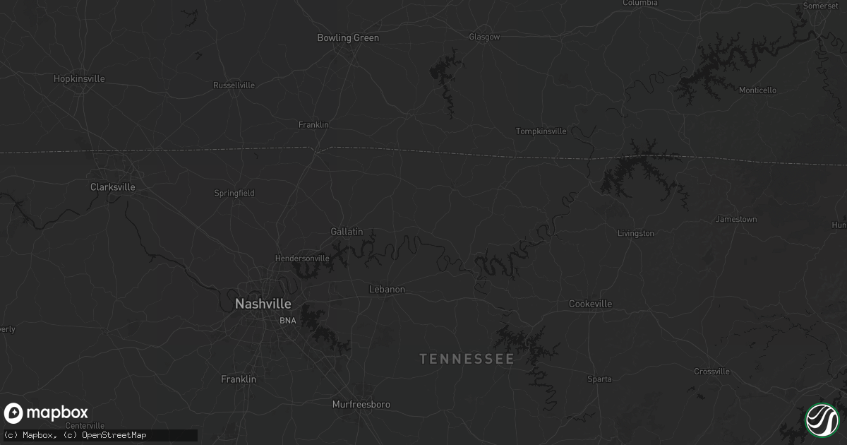 Hail map in Hartsville, TN on June 27, 2026