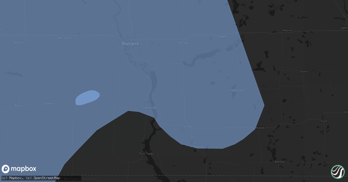 Hail map in Hazelton, ND on June 27, 2026